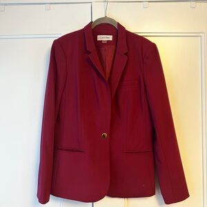 Calvin Klein women’s burgundy blazer, size 10